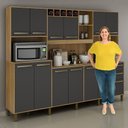 Ver imagem 7 de Cozinha Compacta 12 Portas Ágata Valdemóveis Cinamomo/Grafite