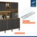 Ver imagem 3 de Cozinha Compacta 12 Portas Ágata Valdemóveis Cinamomo/Grafite