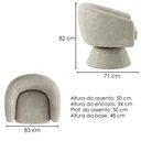 Ver imagem 3 de Poltrona Decorativa Cave Base Giratoria Corano Tca 211 Moll