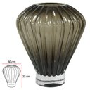 Ver imagem 2 de Vaso Decorativo Vidro Premium Cinza Fume com Ondulaçoes 35cm