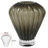 Vaso Decorativo Vidro Premium Cinza Fume com Ondulaçoes 35cm - 2