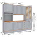 Ver imagem 3 de Cozinha Modulada c/T 5 Pecas Aspen Cinza/Cinamomo