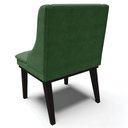 Ver imagem 6 de Kit 5 Cadeiras Decorativas Sala de Jantar Base Fixa de Madeira Firenze Suede Verde Esmeralda/Preto G