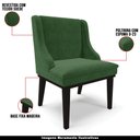 Ver imagem 4 de Kit 5 Cadeiras Decorativas Sala de Jantar Base Fixa de Madeira Firenze Suede Verde Esmeralda/Preto G