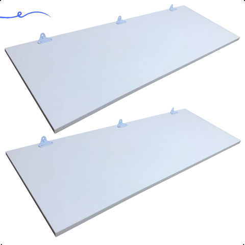 Kit 2 Prateleira Branca 80X25 + Suporte Flutuante Mdf  Organizadora Decoração Cozinha Banheiro Sala