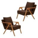 Ver imagem 3 de Conjunto 2 Poltronas Decorativa Mona Luxo Sala de Estar e Decoração:marrom