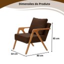 Ver imagem 2 de Conjunto 2 Poltronas Decorativa Mona Luxo Sala de Estar e Decoração:marrom
