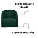 Ver imagem 7 de Kit 02 Poltrona Recepção Sala Lara Tecido Requinte Bouclê Cor:verde