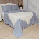 Ver imagem 2 de Kit Colcha King 300 Fios Lese Bordado Inglês 3 Peças Cor:Grafite