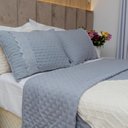 Ver imagem 4 de Kit Colcha King 300 Fios Lese Bordado Inglês 3 Peças Cor:Grafite