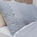 Ver imagem 3 de Kit Colcha King 300 Fios Lese Bordado Inglês 3 Peças Cor:Grafite