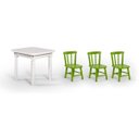 Ver imagem 1 de Conjunto Mesinha Infantil Branca com 3 Cadeiras Kids Verde - Straub Web