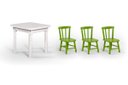 Ver imagem 1 de Conjunto Mesinha Infantil Branca com 3 Cadeiras Kids Verde - Straub Web