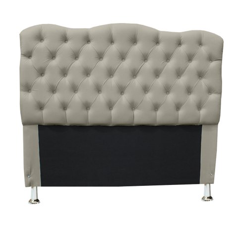Cabeceira Capitone Estofada para Cama Box Casal Padrão 1.38 - Suede - Sv Decor:bege