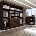 Ver imagem 2 de Guarda-roupa Casal Honey 5 Portas 10 Gavetas com Espelho Ébano - Panorama Móveis