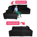 Ver imagem 4 de Sofá de Canto 2,60x2,36m Retrátil e Reclinável com Molas Cama inBox Platinum Esquerdo Suede