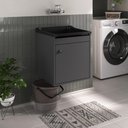 Ver imagem 5 de Tanque de Lavanderia 22 Lts + Gabinete Mdf Suspenso + Sifão Cor:pretocinza