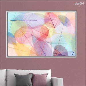 Quadro Decorativo - Abstrato Folhas Colorido Abg007 Tela Canvas - 60x40cm