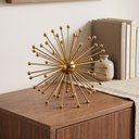 Ver imagem 3 de Scultura Decorativa Abstrata em Aço Dourado 25 x 25 x 25 cm