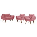 Ver imagem 1 de Kit Poltronas 1 Namoradeira e 2 Poltronas de 1 Lugar Rosa