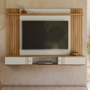 Ver imagem 3 de Home Painel Ripado Suspenso 2 Portas de Correr Nature/off White Peternella