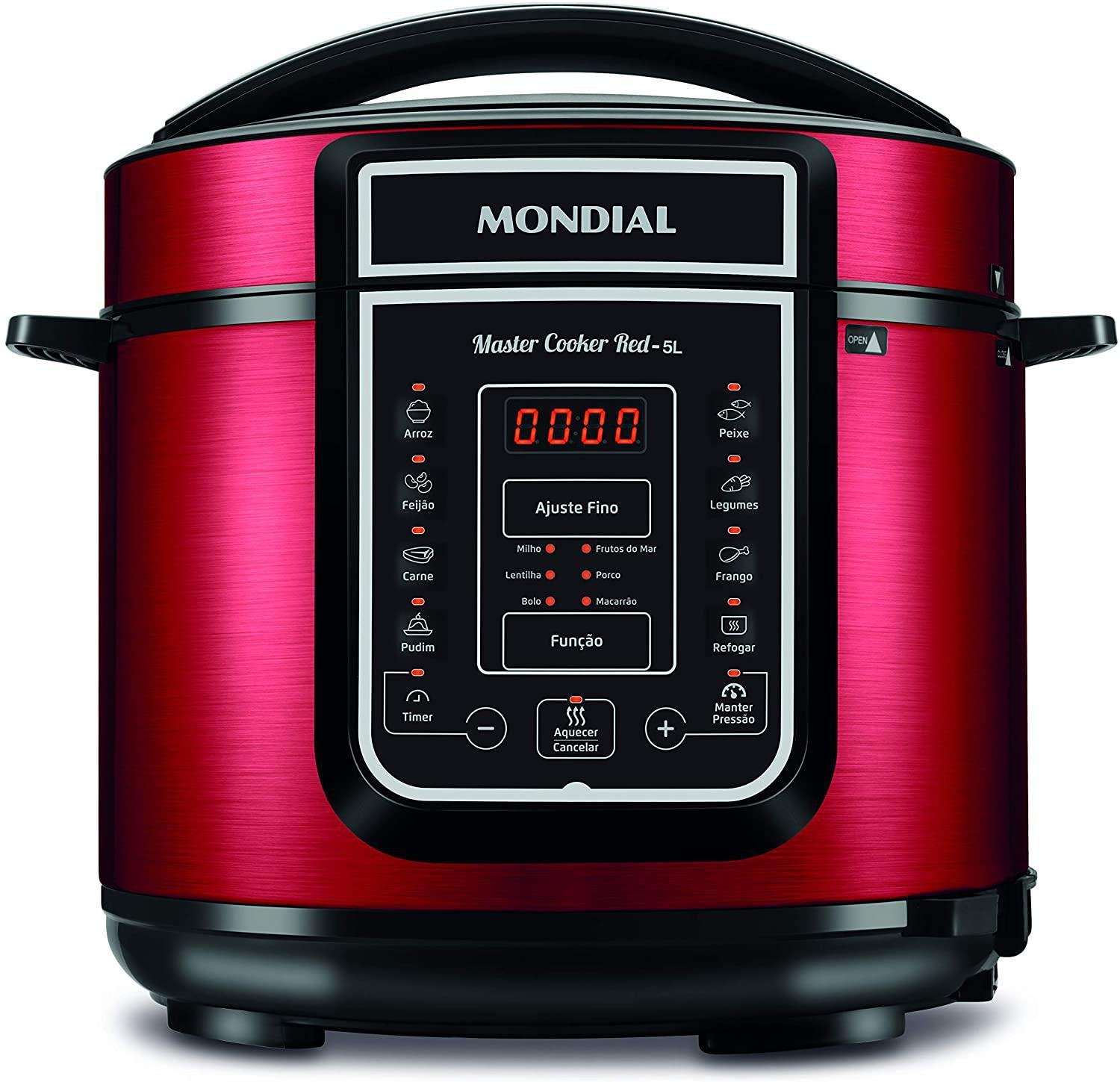 Panela de Pressão Elétrica Mondial Master Cooker Red 5l 110v
