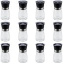 Ver imagem 1 de Kit 12 Moedores de Sal e Pimenta Lyor 170ml Vidro Moinho de Cerâmica e Tampa Plástica Preta