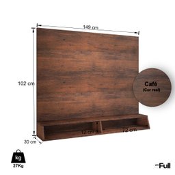 Painel de Parede Rack para Tv com Nicho Quarto Sala Café - 4