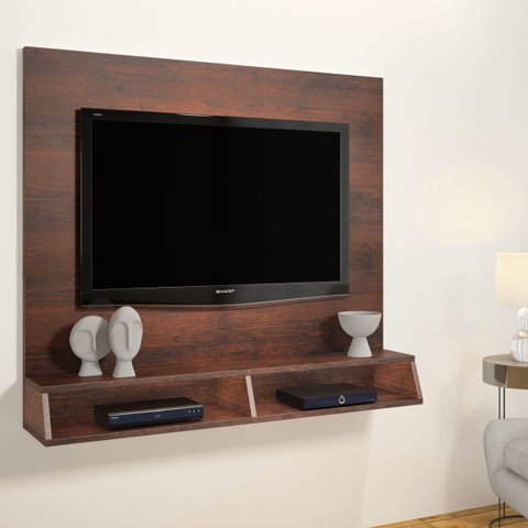 Painel de Parede Rack para Tv com Nicho Quarto Sala Café