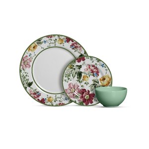 Aparelho de Jantar 12 Peças Marselha C/Bowl Verde Água Alleanza