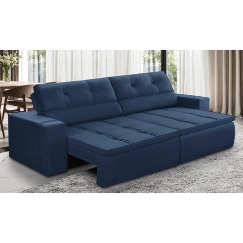 Sofá Retrátil e Reclinável 2 Lugares 1,50m com Molas Stella Suede Adonai Estofados