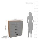 Ver imagem 2 de Cômoda Organizadora 90cm com 5 Gavetas 240831 Linha Valência Politorno