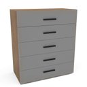 Ver imagem 4 de Cômoda Organizadora 90cm com 5 Gavetas 240831 Linha Valência Politorno