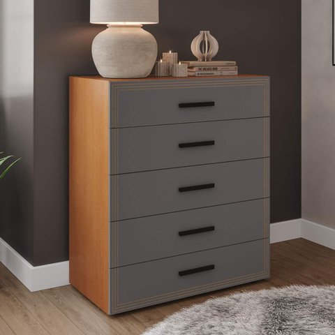 Cômoda Organizadora 90cm com 5 Gavetas 240831 Linha Valência Politorno