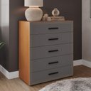 Ver imagem 1 de Cômoda Organizadora 90cm com 5 Gavetas 240831 Linha Valência Politorno