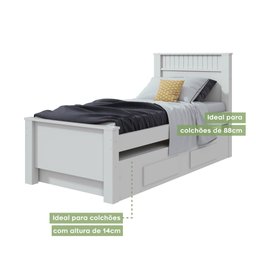 Cama Solteiro com Cama Auxiliar e 2 Gavetas Athenas Móveis Lopas - 6