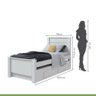 Cama Solteiro com Cama Auxiliar e 2 Gavetas Athenas Móveis Lopas - 3