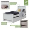 Cama Solteiro com Cama Auxiliar e 2 Gavetas Athenas Móveis Lopas - 4