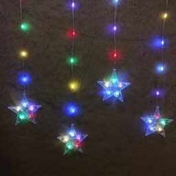 Cortina 16 Estrelas Cascata Led Color 224 Lâmpadas Pisca 8 Funções 3 Metros - Bela Flor - 2 Cortina 16 Estrelas Cascata Led Color 224 Lâmpadas Pisca 8 Funções 3 Metros - Bela Flor - 2
