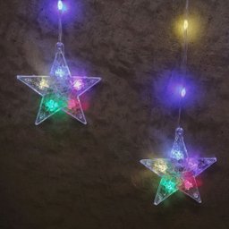 Cortina 16 Estrelas Cascata Led Color 224 Lâmpadas Pisca 8 Funções 3 Metros - Bela Flor - 3 Cortina 16 Estrelas Cascata Led Color 224 Lâmpadas Pisca 8 Funções 3 Metros - Bela Flor - 3