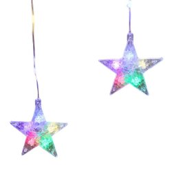 Cortina 16 Estrelas Cascata Led Color 224 Lâmpadas Pisca 8 Funções 3 Metros - Bela Flor - 5 Cortina 16 Estrelas Cascata Led Color 224 Lâmpadas Pisca 8 Funções 3 Metros - Bela Flor - 5