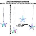 Ver imagem 6 de Cortina 16 Estrelas Cascata Led Color 224 Lâmpadas Pisca 8 Funções 3 Metros - Bela Flor