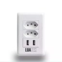 Ver imagem 1 de Tomada de Parede 2 Entrada Fonte 2 Usb 5v Smart House Casa Inteligente Carregador Celular 10a Bivolt