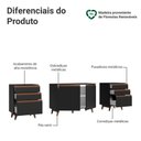 Ver imagem 5 de Kit com Três Balcões de Cozinha 2 Portas 6 Gavetas (com Tampo) Preto Reims Madesa
