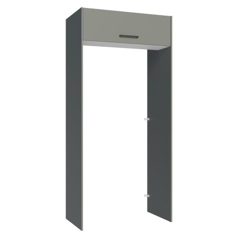 Porta-geladeira 103 Cm 1 Porta Basculante Cinza/branco/cinza Agata Madesa