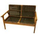 Ver imagem 2 de Sofa Trama 2 Lugares Corda Trancada Preta com Estrutura Madeira Cor Stain Jatoba - 53171