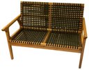 Ver imagem 2 de Sofa Trama 2 Lugares Corda Trancada Preta com Estrutura Madeira Cor Stain Jatoba - 53171