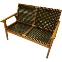 Ver imagem 1 de Sofa Trama 2 Lugares Corda Trancada Preta com Estrutura Madeira Cor Stain Jatoba - 53171
