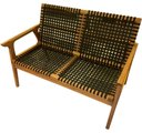 Ver imagem 1 de Sofa Trama 2 Lugares Corda Trancada Preta com Estrutura Madeira Cor Stain Jatoba - 53171