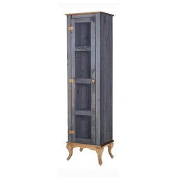 Torre em Madeira Pés Luiz Xv 1 Porta e 3 Prateleiras D161 - (azul) - 2